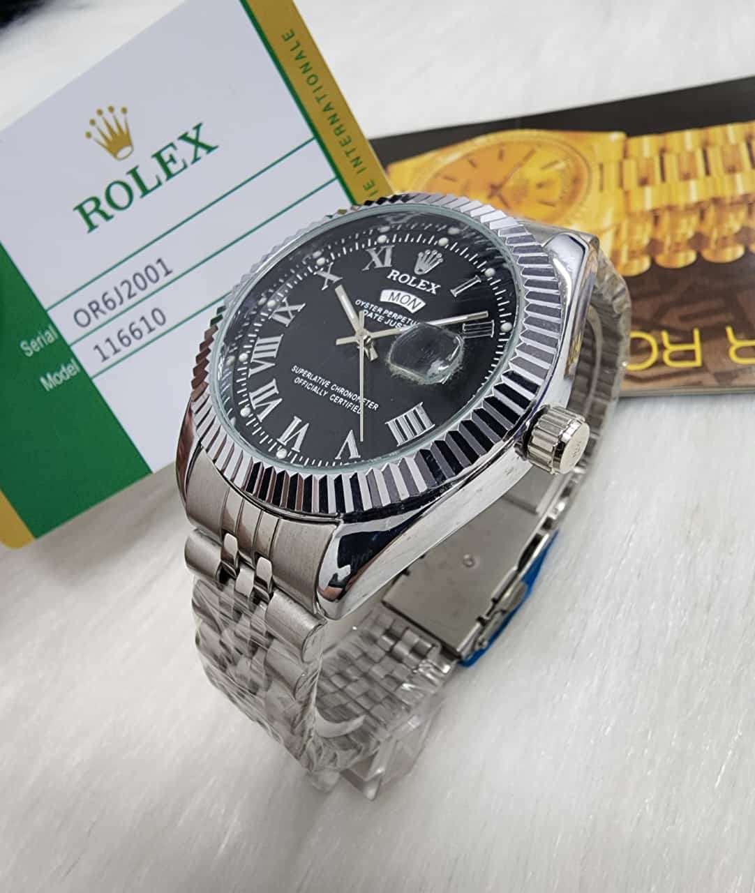 RELOJ ROLEX SPECIAL PLATA NEGRO